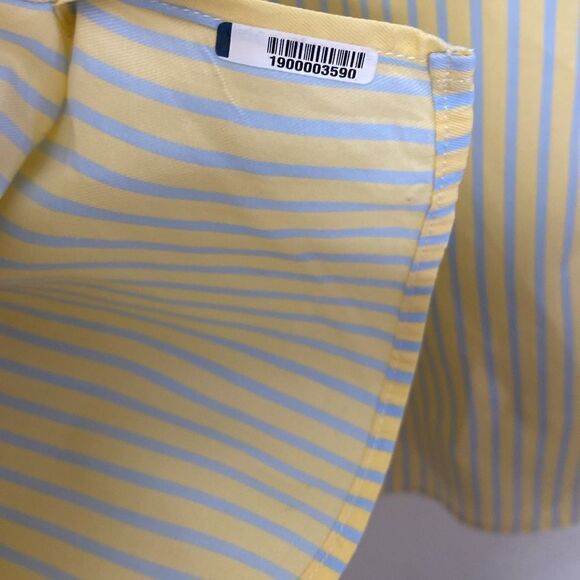 ERMENEGILDO ZEGNA Men’s Striped Light Yellow/ Light Blue Button Down Shirt XL - Picture 7 of 7